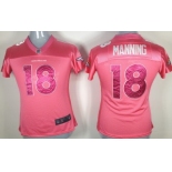 Nike Denver Broncos #18 Peyton Manning Pink Sweetheart Diamond Womens Jersey