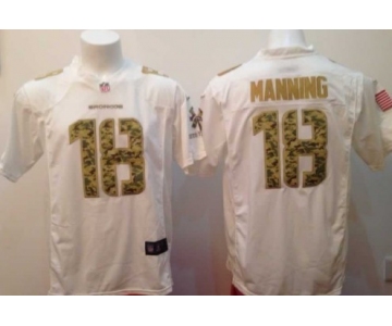 Nike Denver Broncos #18 Peyton Manning Salute to Service White Game Jersey