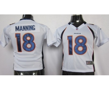 Nike Denver Broncos #18 Peyton Manning White Game Kids Jersey