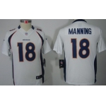 Nike Denver Broncos #18 Peyton Manning White Limited Kids Jersey