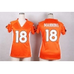 Women's Denver Broncos #18 Peyton Manning 2015 Orange With Diamonds Jersey