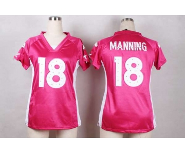 Women's Denver Broncos #18 Peyton Manning 2015 Pink With Diamonds Jersey