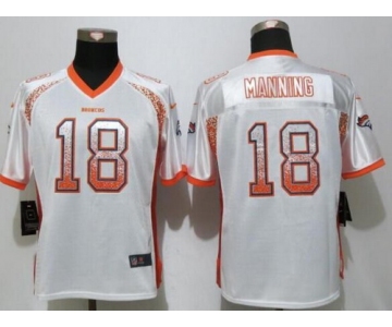 Women's Denver Broncos #18 Peyton Manning White Drift Fashion NFL Nike Jersey