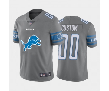 Nike Detroit Lions Customized Gray Team Big Logo Vapor Untouchable Limited Jersey