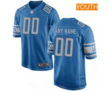 Youth Detroit Lions Nike Blue Custom Team Color Game Jersey