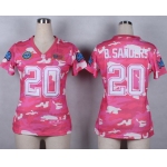Nike Detroit Lions #20 Barry Sanders 2014 Salute to Service Pink Camo Womens Jersey