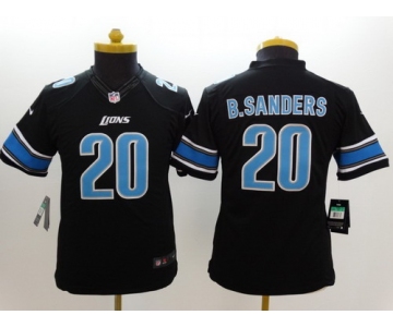Nike Detroit Lions #20 Barry Sanders Black Limited Kids Jersey
