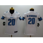 Nike Detroit Lions #20 Barry Sanders White Limited Womens Jersey