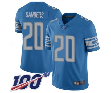 Nike Lions #20 Barry Sanders Blue Team Color Men's Stitched NFL 100th Season Vapor Limited Jersey