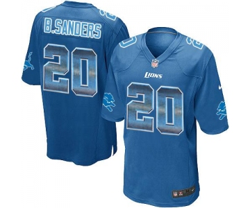 Nike Lions #20 Barry Sanders Blue Team Color Men's Stitched NFL Limited Strobe Jersey