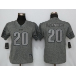 Women's Detroit Lions #20 Barry Sanders Retired Gray Gridiron Stitched NFL Nike Limited Jersey