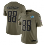 Men's Detroit Lions #88 T. J. Hockenson 2022 Olive Salute To Service Limited Stitched Jersey