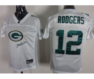 Green Bay Packers #12 Aaron Rodgers 2011 White Stitched Womens Jersey