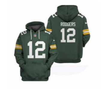 Men's Green Bay Packers #12 Aaron Rodgers 2021 Green Pullover Hoodie