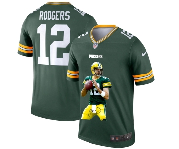 Men's Green Bay Packers #12 Aaron Rodgers Green Player Portrait Edition 2020 Vapor Untouchable Stitched NFL Nike Limited Jersey