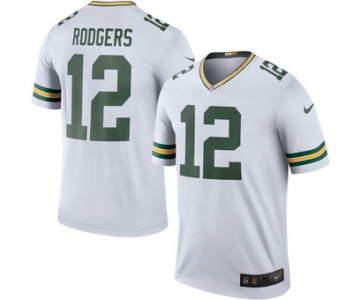 Men's Green Bay Packers #12 Aaron Rodgers Nike White Color Rush Legend Jersey