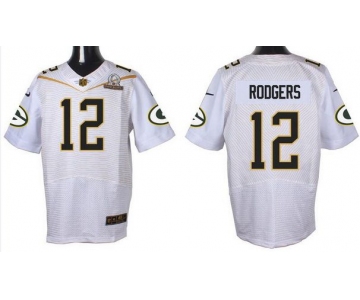 Men's Green Bay Packers #12 Aaron Rodgers White 2016 Pro Bowl Nike Elite Jersey