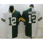 Men's Green Bay Packers #12 Aaron Rodgers White Green Two Tone 2021 Vapor Untouchable Stitched Nike Limited Jersey