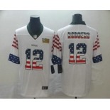 Men's Green Bay Packers #12 Aaron Rodgers White Independence Day Stars  Stripes Jersey