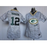 Nike Green Bay Packers #12 Aaron Rodgers 2012 Womens Zebra Fashion Jersey