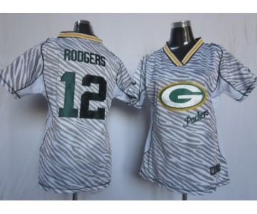 Nike Green Bay Packers #12 Aaron Rodgers 2012 Womens Zebra Fashion Jersey
