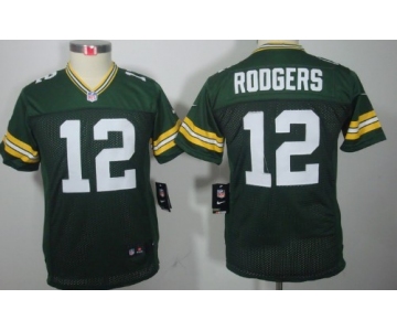 Nike Green Bay Packers #12 Aaron Rodgers Green Limited Kids Jersey