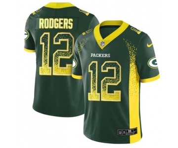 Nike Green Bay Packers #12 Aaron Rodgers Green Team Color Men's Stitched NFL Limited Rush Drift Fashion Jersey