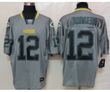 Nike Green Bay Packers #12 Aaron Rodgers Lights Out Gray Elite Jersey