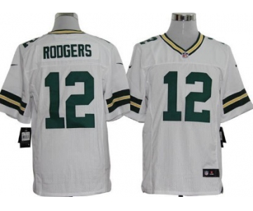 Nike Green Bay Packers #12 Aaron Rodgers White Elite Jersey