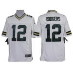 Nike Green Bay Packers #12 Aaron Rodgers White Limited Jersey
