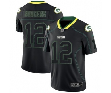 Nike Packers #12 Aaron Rodgers Lights Out Black Men's Stitched NFL Limited Rush Jersey