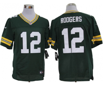 Size 60 4XL-Aaron Rodgers Green Bay Packers #12 Green Stitched Nike Elite NFL Jerseys