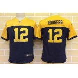 Youth Green Bay Packers #12 Aaron Rodgers Navy Blue Gold Alternate NFL Nike Game Jersey
