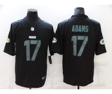 Men's Green Bay Packers #17 Davante Adams Black 2020 Fashion Impact Black Color Rush Stitched NFL Nike Limited Jersey