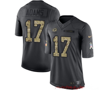 Men's Green Bay Packers #17 Davante Adams Black Anthracite 2016 Salute To Service Stitched NFL Nike Limited Jersey