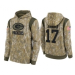 Men's Green Bay Packers #17 Davante Adams Camo 2021 Salute To Service Therma Performance Pullover Hoodie