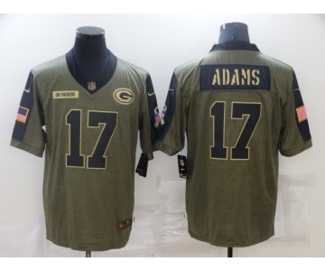 Men's Green Bay Packers #17 Davante Adams Nike Olive 2021 Salute To Service Limited Player Jersey