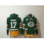 Men's Green Bay Packers #17Davante Adams NEW Green Pocket Stitched NFL Pullover Hoodie