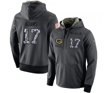 NFL Men's Nike Green Bay Packers #17 Davante Adams Stitched Black Anthracite Salute to Service Player Performance Hoodie