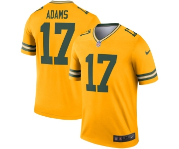 Nike Green Bay Packers 17 Davante Adams Gold Inverted Legend Jersey