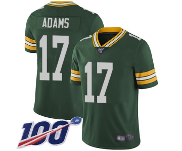 Packers #17 Davante Adams Green Team Color Men's Stitched Football 100th Season Vapor Limited Jersey