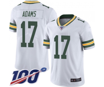 Packers #17 Davante Adams White Men's Stitched Football 100th Season Vapor Limited Jersey