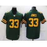 Men's Green Bay Packers #33 Aaron Jones Green Yellow 2021 Vapor Untouchable Stitched NFL Nike Limited Jersey