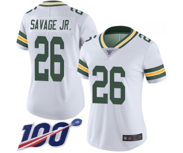 Nike Packers #26 Darnell Savage Jr. White Women's Stitched NFL 100th Season Vapor Limited Jersey