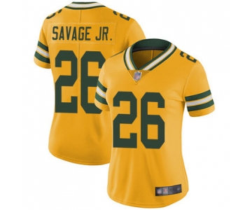Packers #26 Darnell Savage Jr. Yellow Women's Stitched Football Limited Rush Jersey