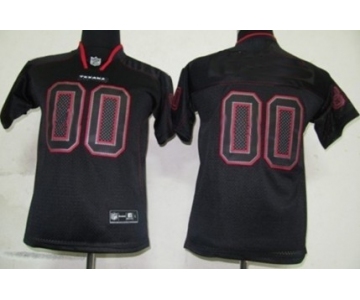 Kids' Nike Houston Texans Customized Lights Out Black Elite Jersey