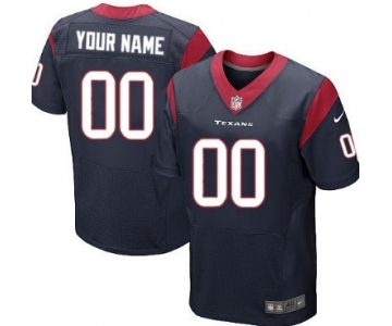 Men's Nike Houston Texans Customized Blue Elite Jersey
