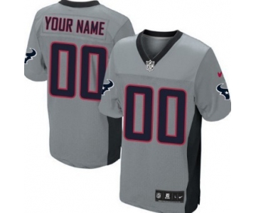 Men's Nike Houston Texans Customized Gray Shadow Elite Jersey