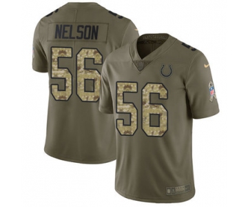 Nike Colts #56 Quenton Nelson Olive Camo Youth Stitched NFL Limited 2017 Salute to Service Jersey