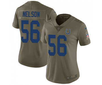Nike Colts #56 Quenton Nelson Olive Women's Stitched NFL Limited 2017 Salute to Service Jersey